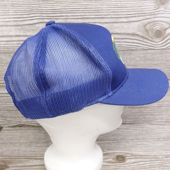 BASS PRO SHOPS LOGO BLUE ADJUSTABLE MESH SNAPBACK BASEBALL TRUCKER HAT CAP - Picture 6 of 11